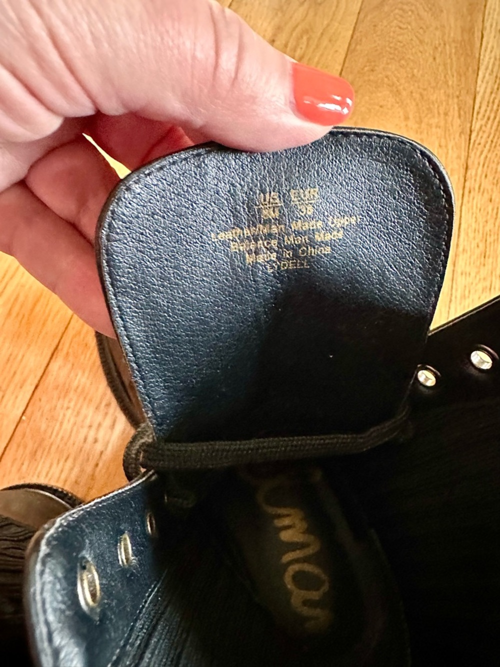 Sam Edelman Black Lace-Up Combat Boots - Picture 3 of 10